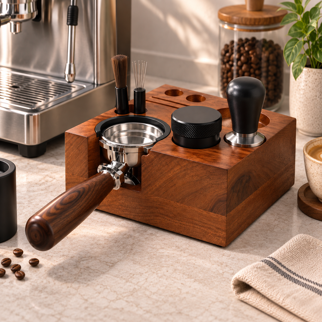 ADJUSTABLE WOOD TAMPING STATION