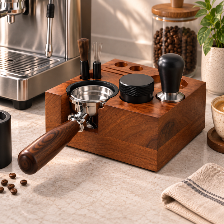 ADJUSTABLE WOOD TAMPING STATION