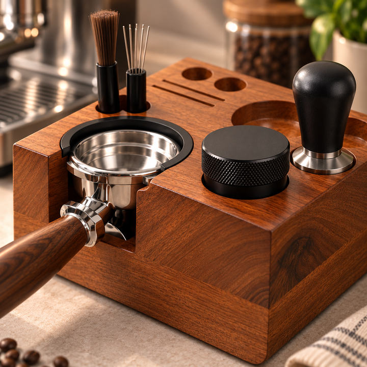 ADJUSTABLE WOOD TAMPING STATION