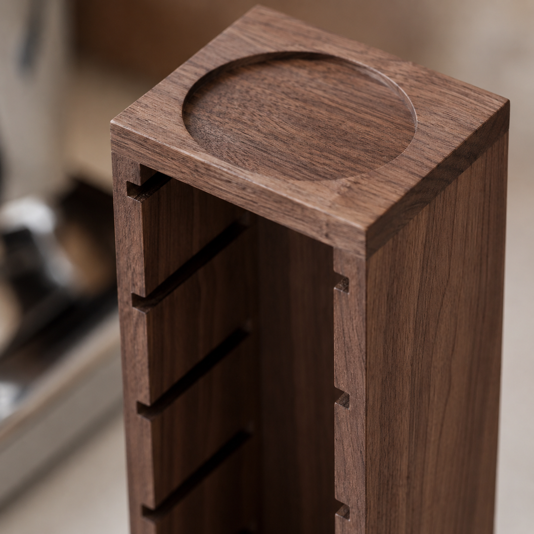 WALNUT BASKET RACK