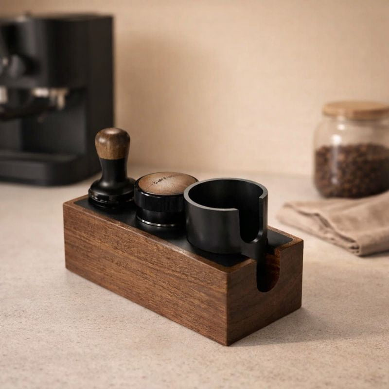 PREMIUM ESPRESSO TAMPING STATION WITH STORAGE DRAWER