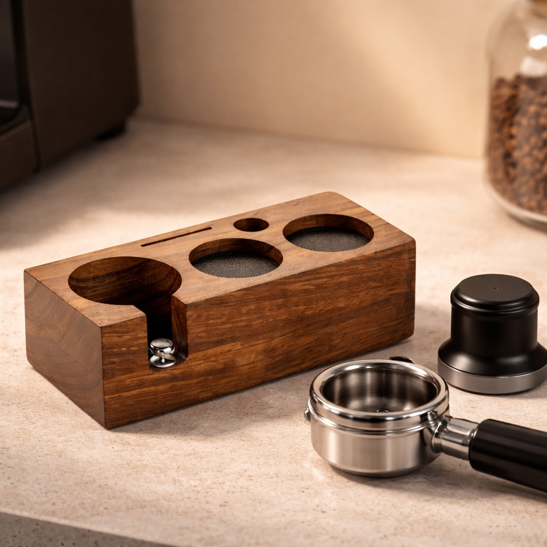 STATION DE TASSAGE ESPRESSO EN BOIS